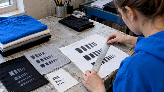 Druckprobe mit unterschiedlichen Schriftgrößen und Lineal